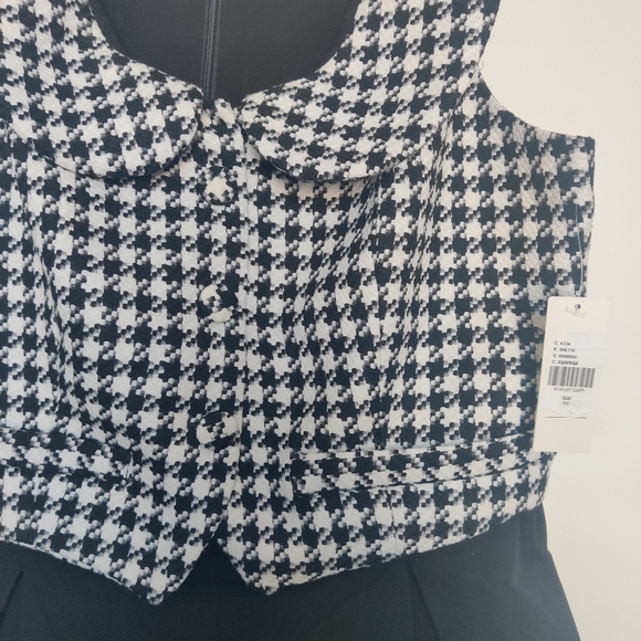 *Anthropologie Maeve Black & White Houndstooth Twofer Romper – NWT – 12 - Picture 4 of 11